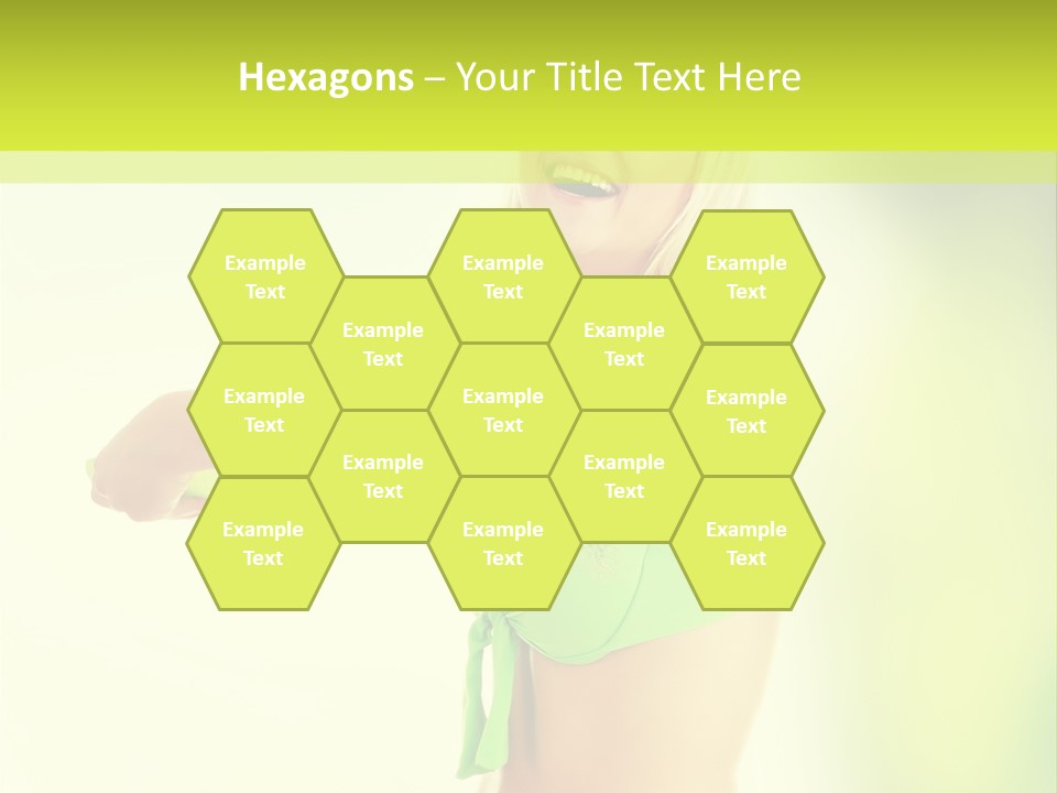 A Woman In A Bikini Holding A Frisbee PowerPoint Template