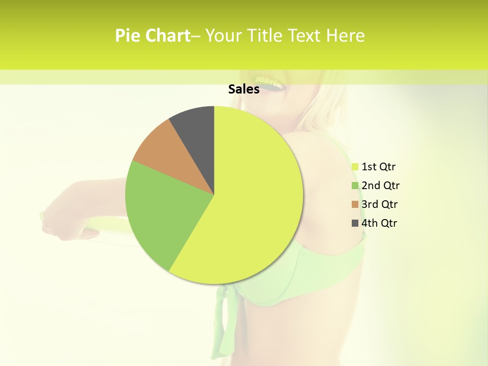 A Woman In A Bikini Holding A Frisbee PowerPoint Template
