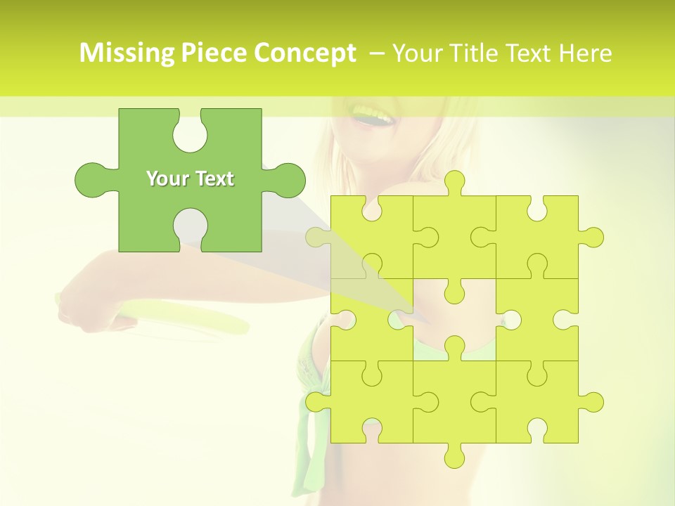 A Woman In A Bikini Holding A Frisbee PowerPoint Template