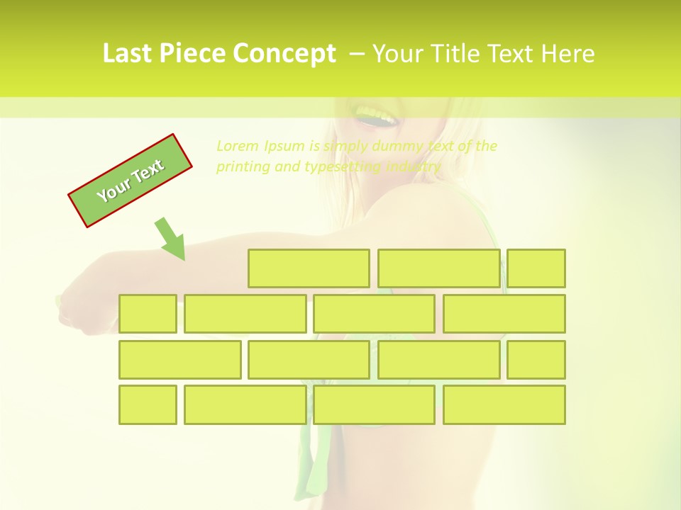 A Woman In A Bikini Holding A Frisbee PowerPoint Template