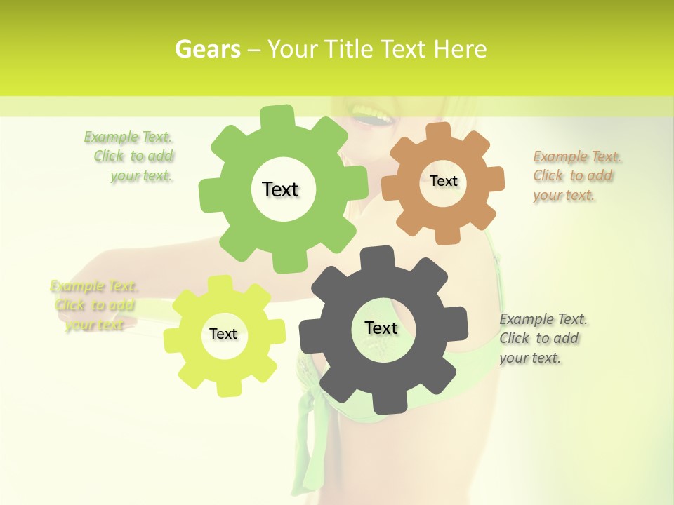 A Woman In A Bikini Holding A Frisbee PowerPoint Template