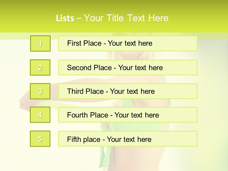 A Woman In A Bikini Holding A Frisbee PowerPoint Template