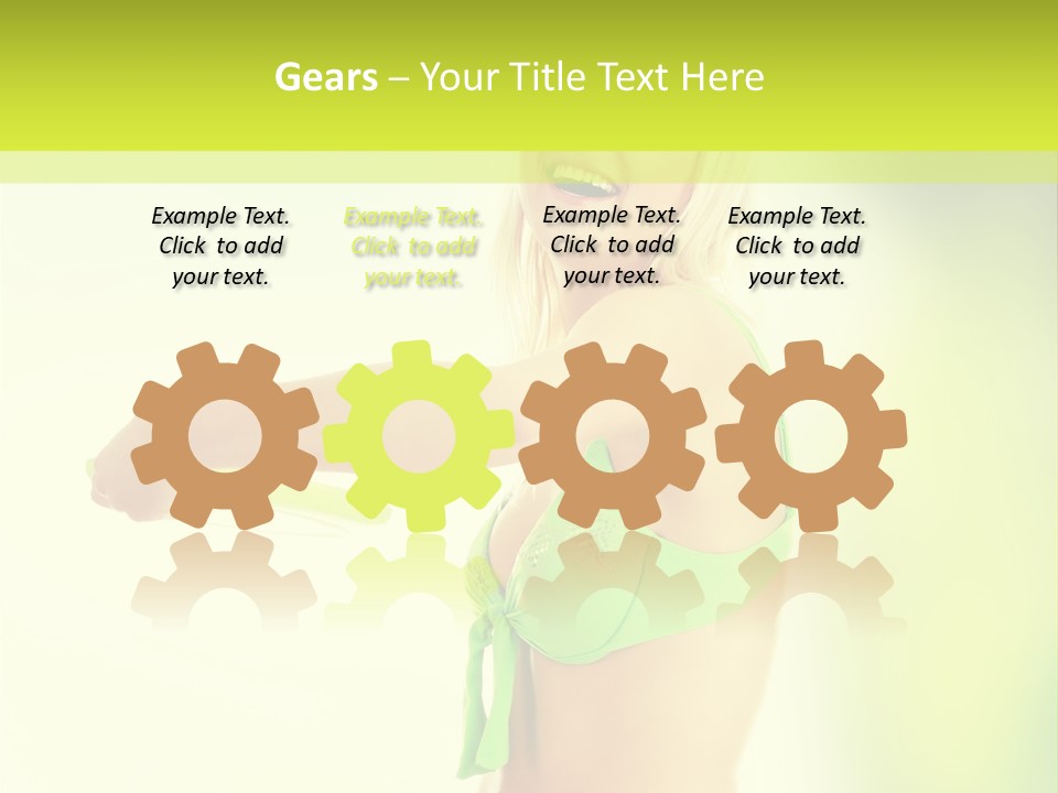 A Woman In A Bikini Holding A Frisbee PowerPoint Template