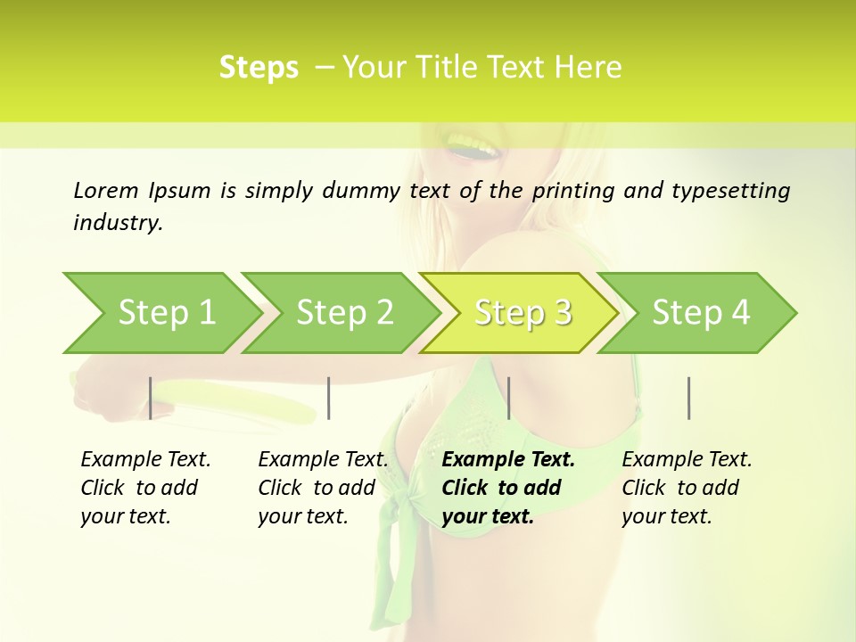 A Woman In A Bikini Holding A Frisbee PowerPoint Template