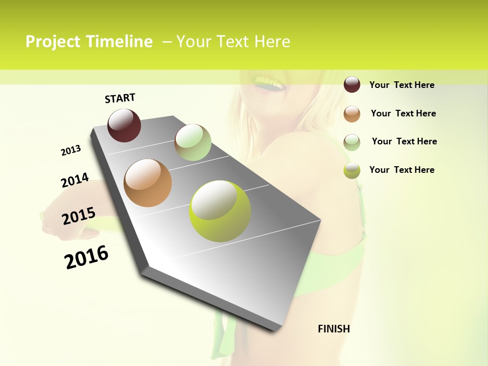 A Woman In A Bikini Holding A Frisbee PowerPoint Template