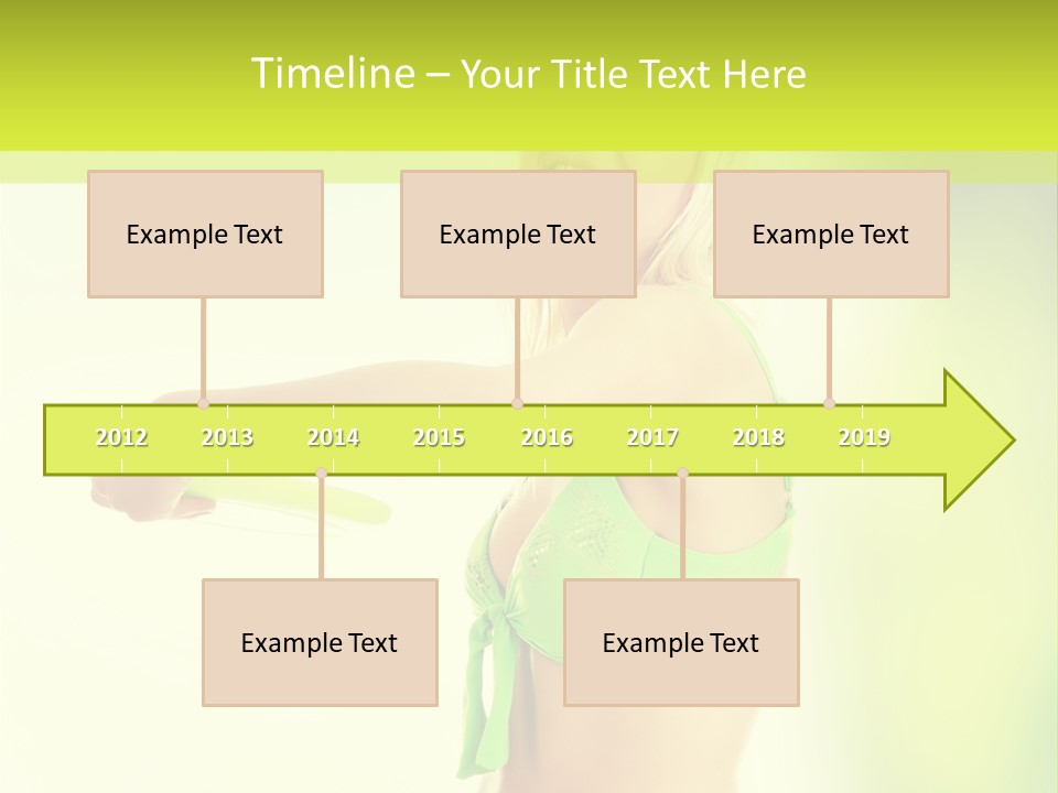 A Woman In A Bikini Holding A Frisbee PowerPoint Template