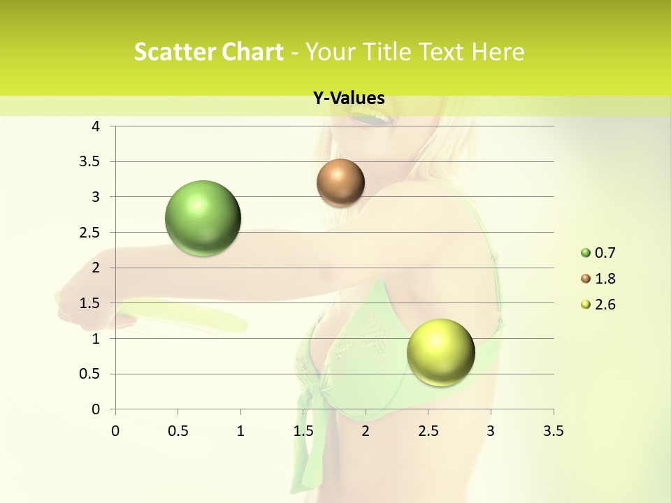 A Woman In A Bikini Holding A Frisbee PowerPoint Template