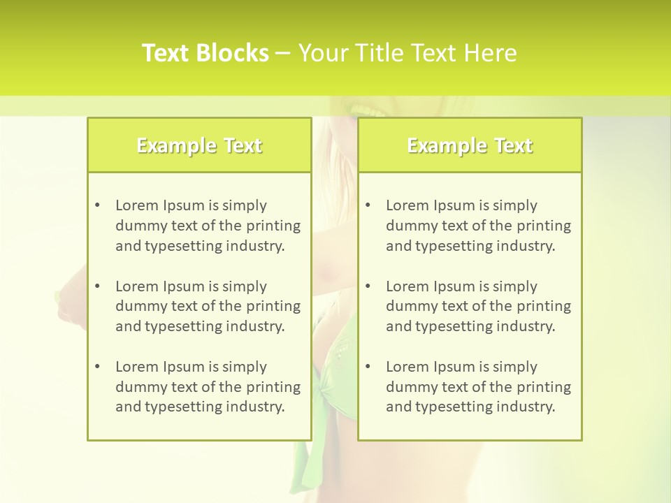 A Woman In A Bikini Holding A Frisbee PowerPoint Template