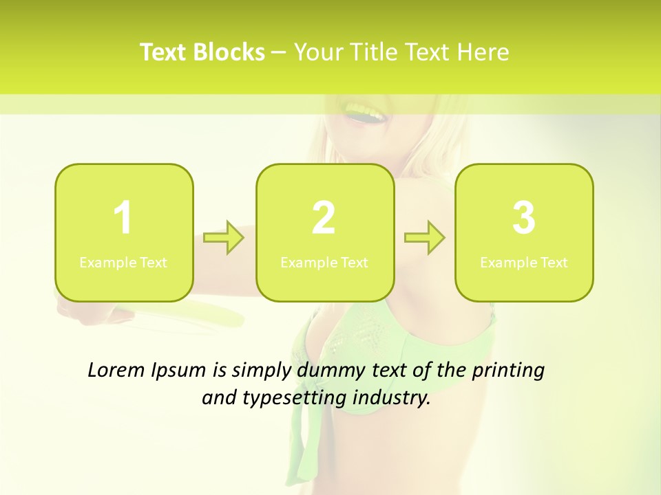 A Woman In A Bikini Holding A Frisbee PowerPoint Template