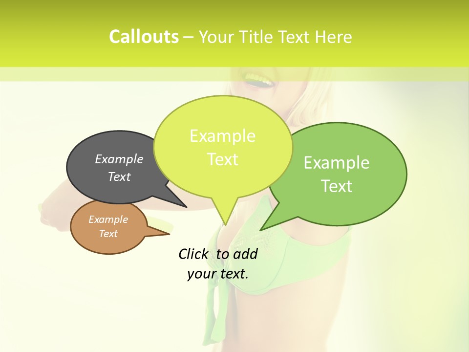 A Woman In A Bikini Holding A Frisbee PowerPoint Template