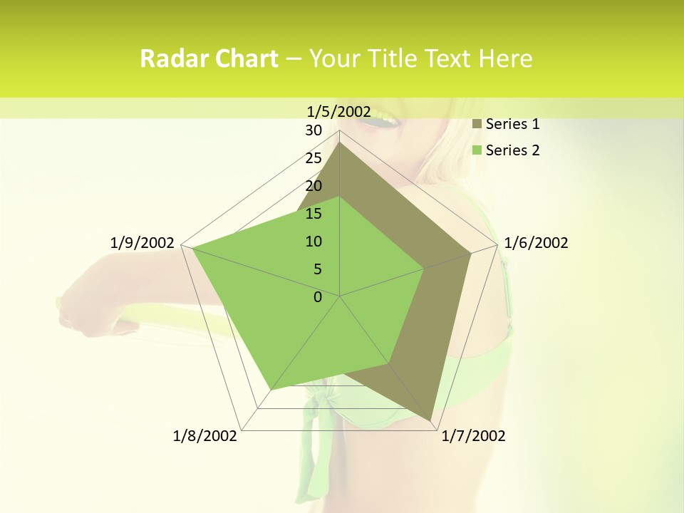 A Woman In A Bikini Holding A Frisbee PowerPoint Template
