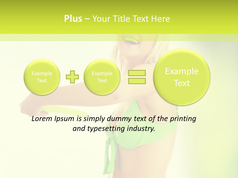 A Woman In A Bikini Holding A Frisbee PowerPoint Template