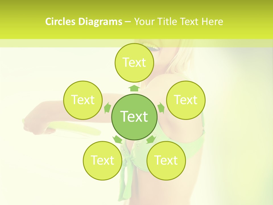 A Woman In A Bikini Holding A Frisbee PowerPoint Template