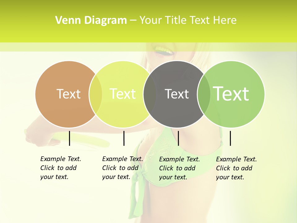 A Woman In A Bikini Holding A Frisbee PowerPoint Template