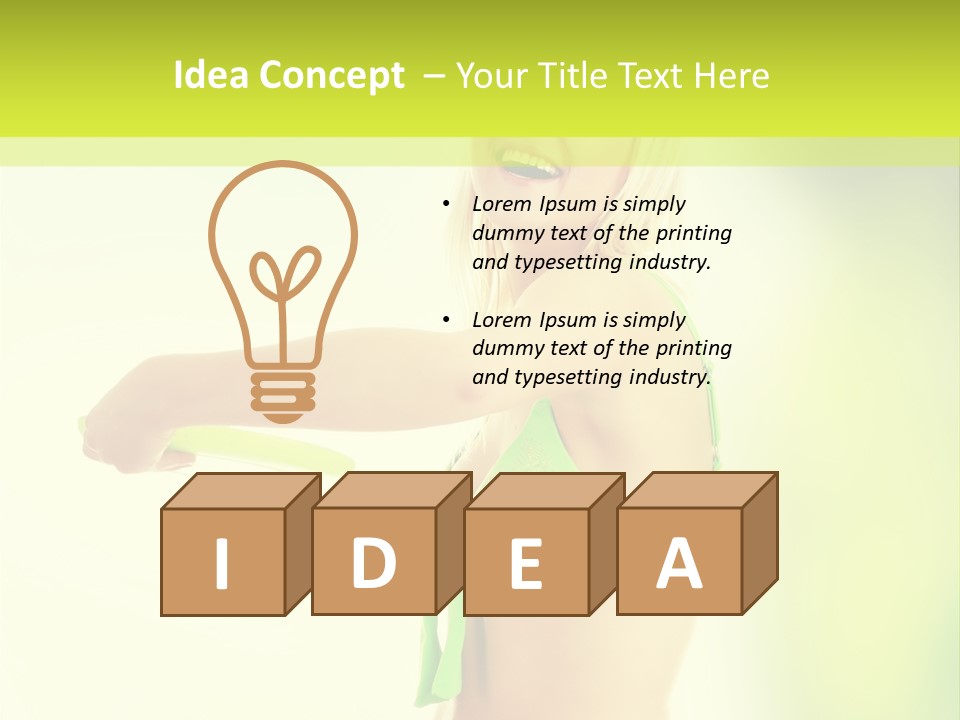 A Woman In A Bikini Holding A Frisbee PowerPoint Template