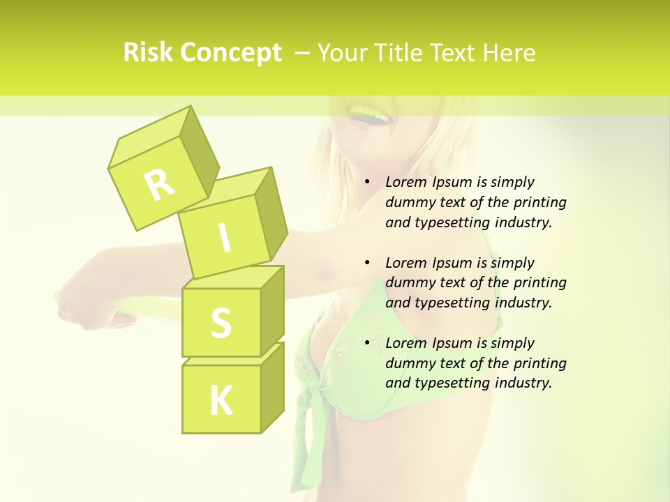 A Woman In A Bikini Holding A Frisbee PowerPoint Template
