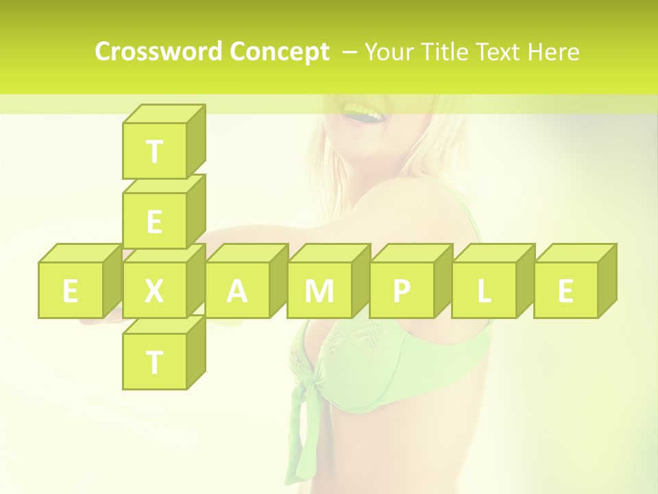 A Woman In A Bikini Holding A Frisbee PowerPoint Template