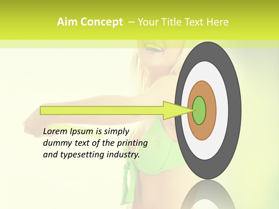 A Woman In A Bikini Holding A Frisbee PowerPoint Template