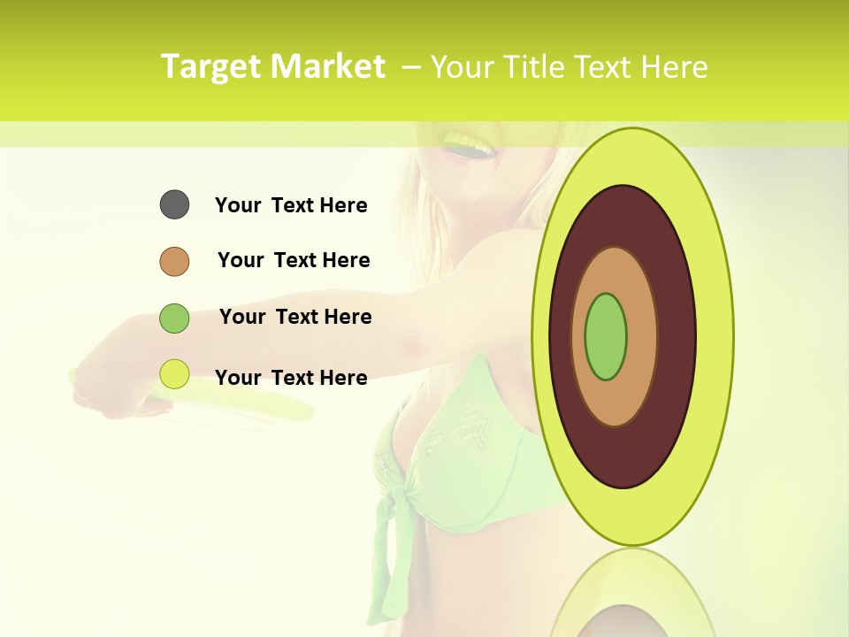 A Woman In A Bikini Holding A Frisbee PowerPoint Template
