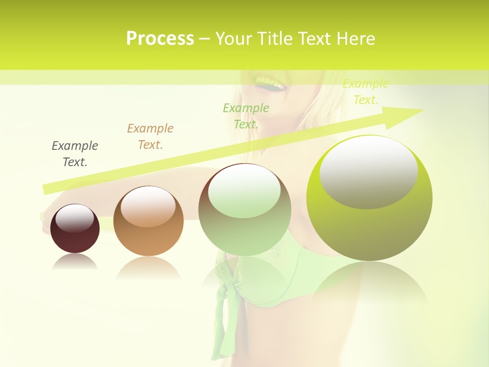 A Woman In A Bikini Holding A Frisbee PowerPoint Template