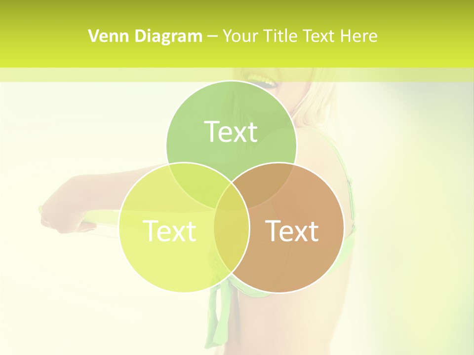 A Woman In A Bikini Holding A Frisbee PowerPoint Template