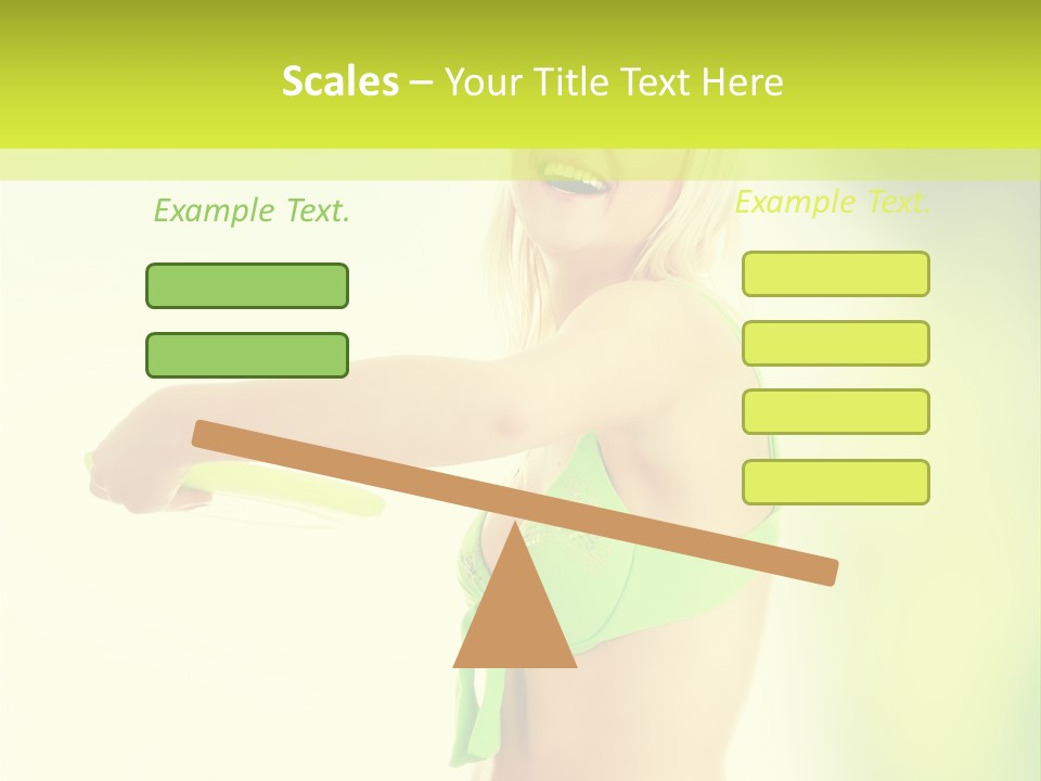 A Woman In A Bikini Holding A Frisbee PowerPoint Template