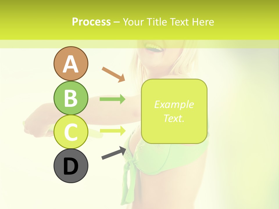 A Woman In A Bikini Holding A Frisbee PowerPoint Template