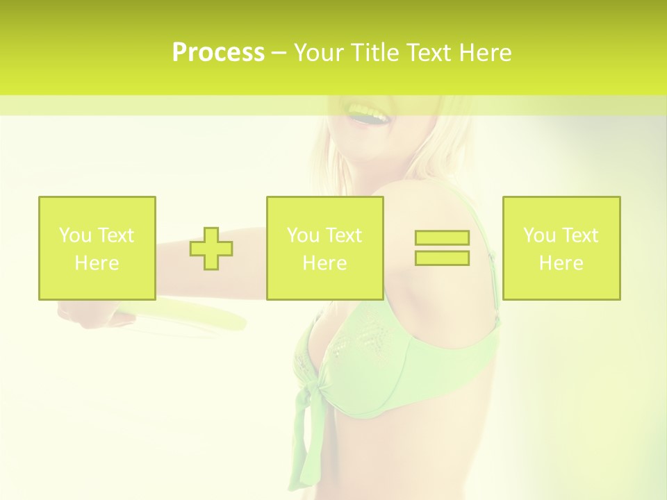 A Woman In A Bikini Holding A Frisbee PowerPoint Template