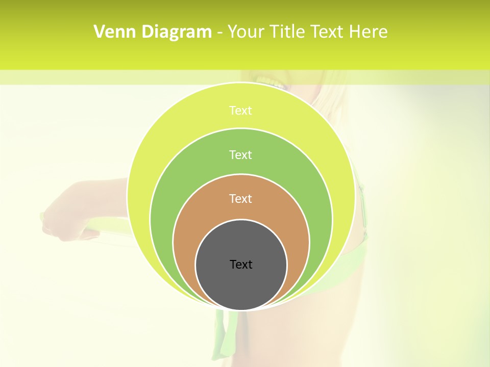 A Woman In A Bikini Holding A Frisbee PowerPoint Template