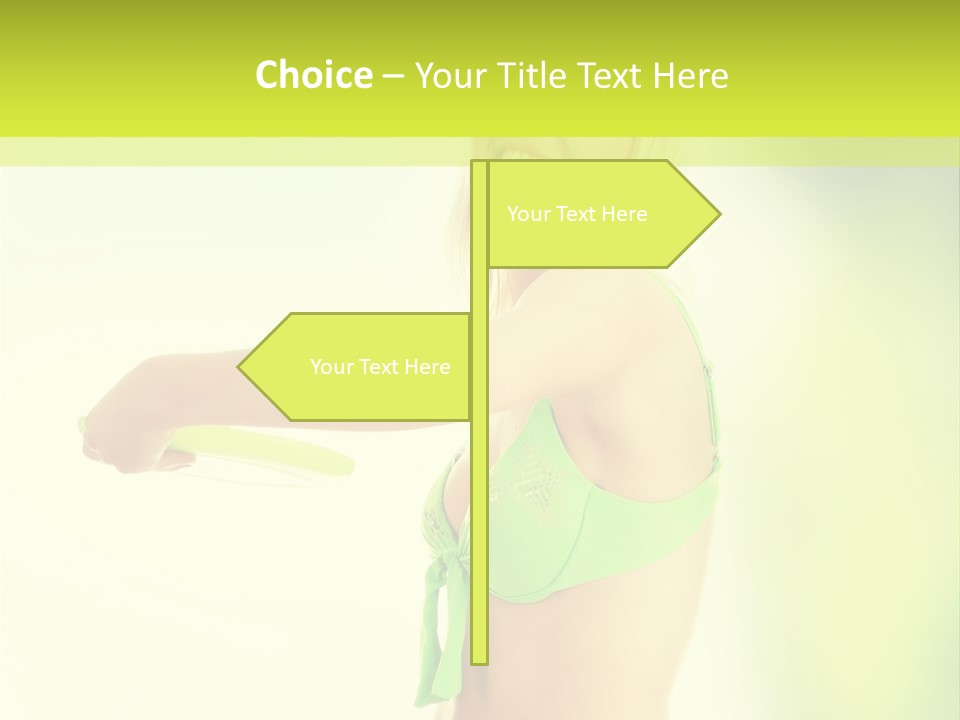 A Woman In A Bikini Holding A Frisbee PowerPoint Template