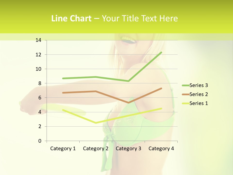 A Woman In A Bikini Holding A Frisbee PowerPoint Template