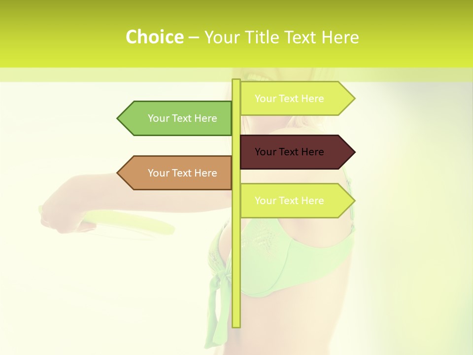 A Woman In A Bikini Holding A Frisbee PowerPoint Template