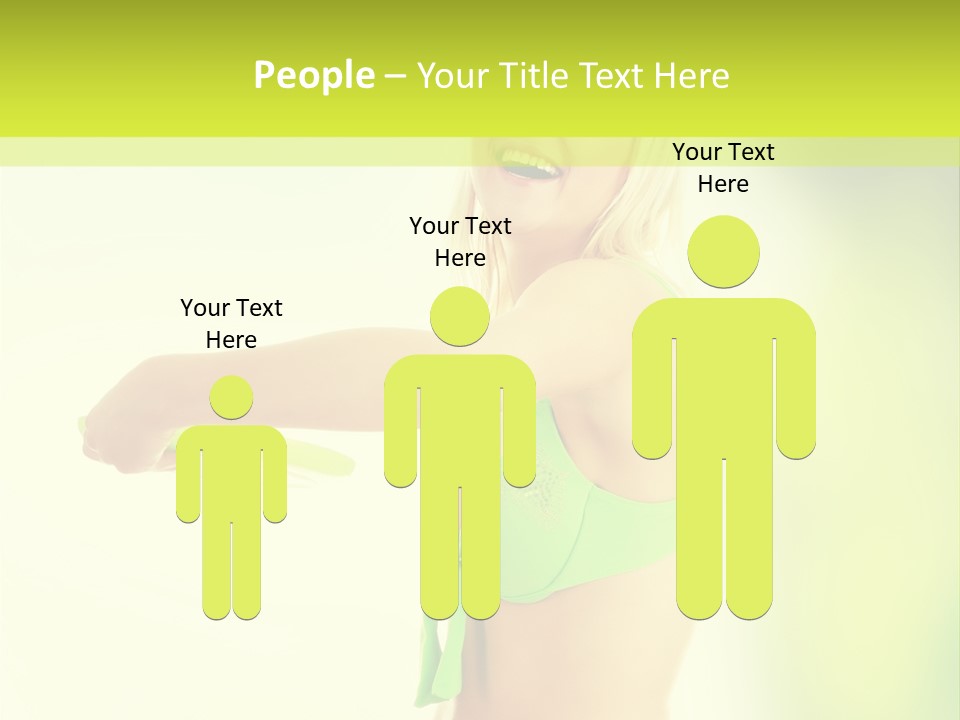 A Woman In A Bikini Holding A Frisbee PowerPoint Template