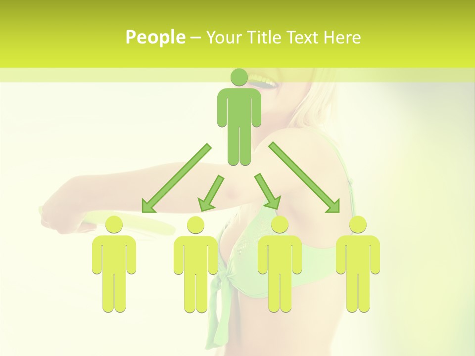 A Woman In A Bikini Holding A Frisbee PowerPoint Template