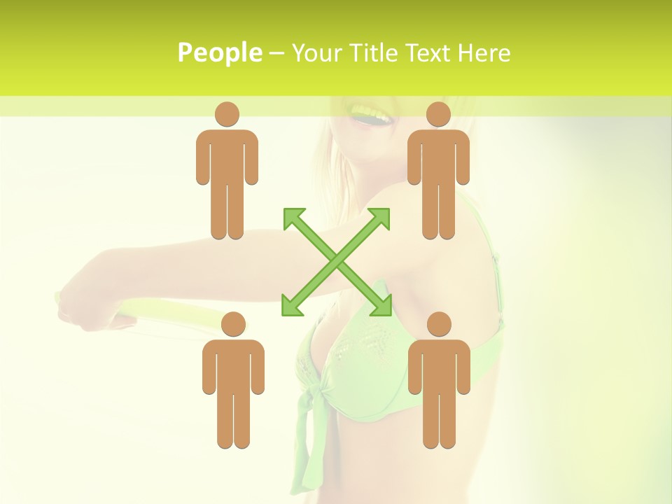 A Woman In A Bikini Holding A Frisbee PowerPoint Template