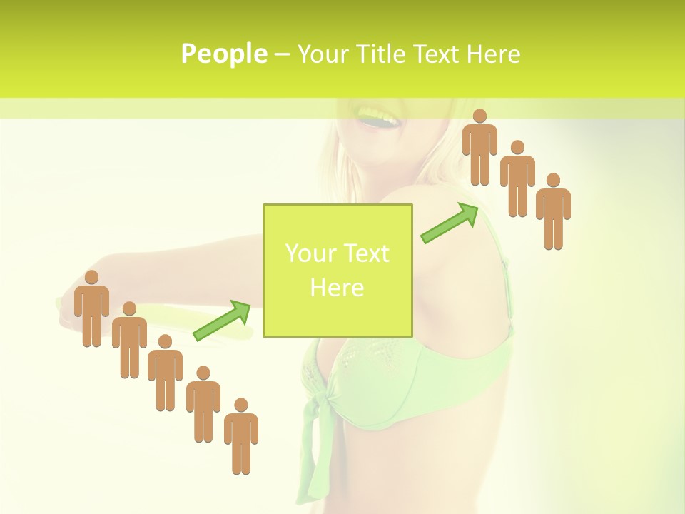 A Woman In A Bikini Holding A Frisbee PowerPoint Template