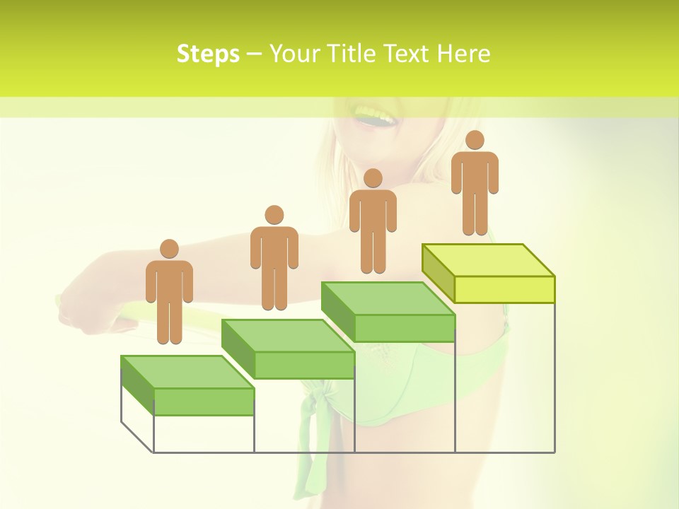 A Woman In A Bikini Holding A Frisbee PowerPoint Template