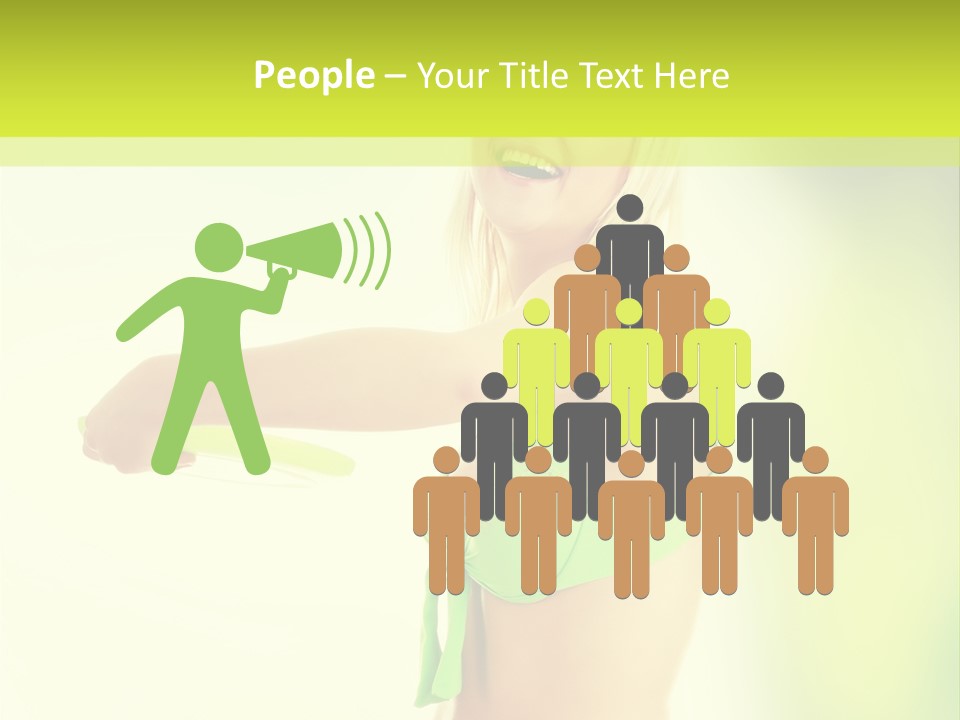 A Woman In A Bikini Holding A Frisbee PowerPoint Template