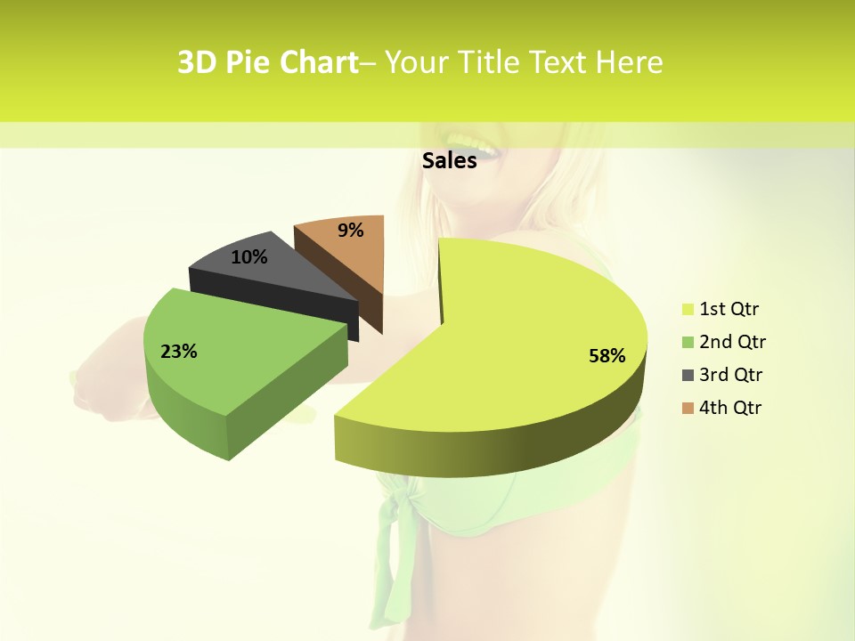 A Woman In A Bikini Holding A Frisbee PowerPoint Template