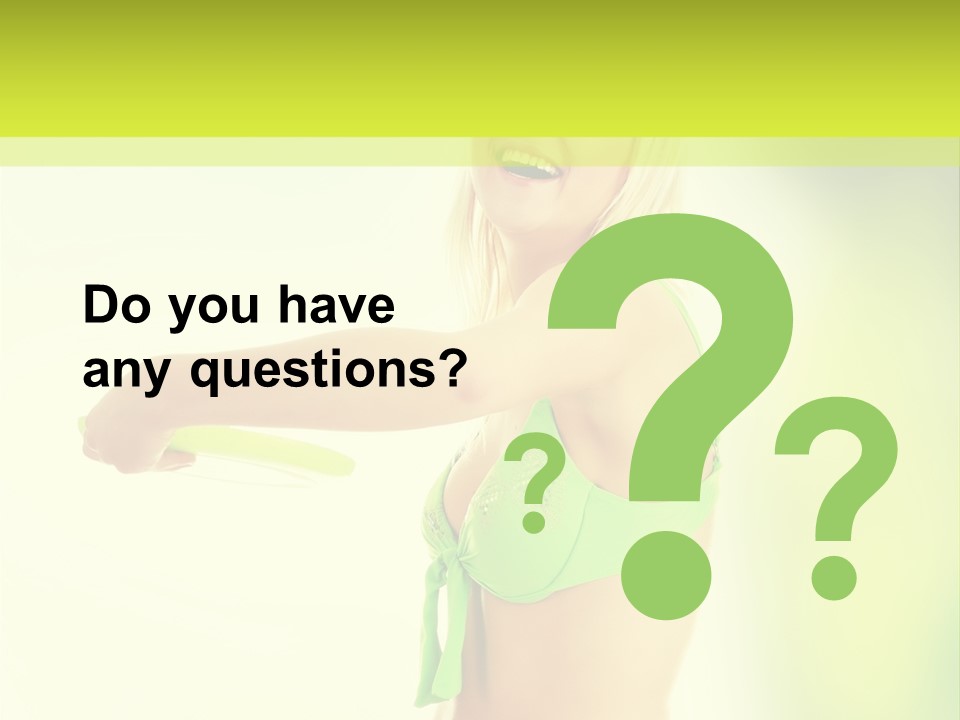 A Woman In A Bikini Holding A Frisbee PowerPoint Template