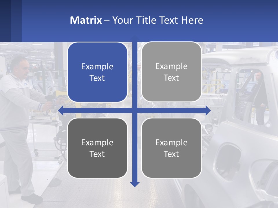 A Man Is Working On A Car In A Factory PowerPoint Template