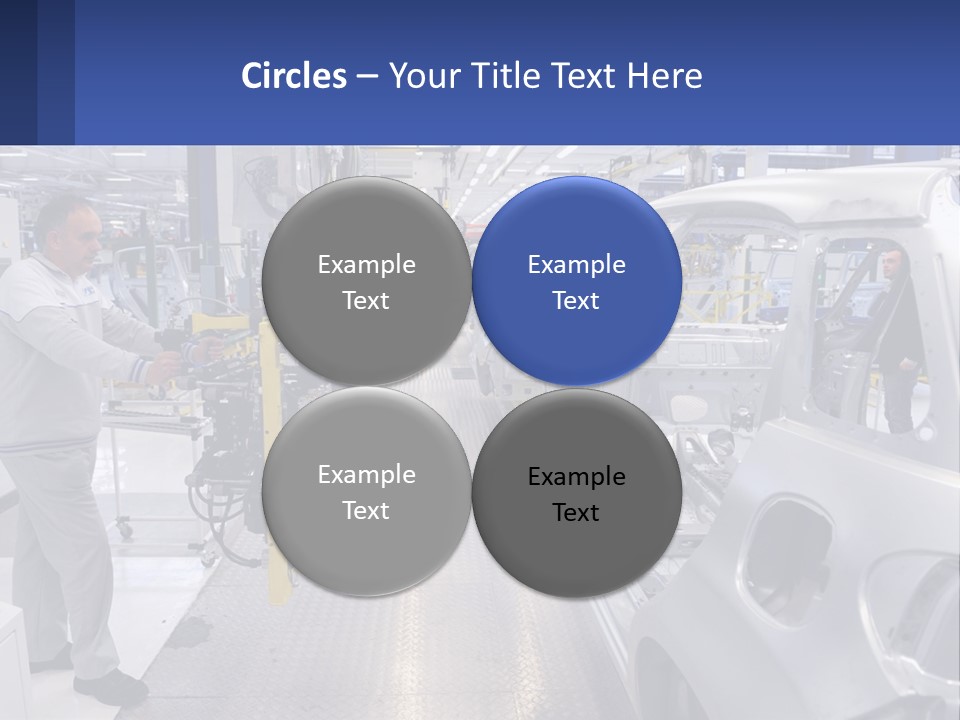 A Man Is Working On A Car In A Factory PowerPoint Template