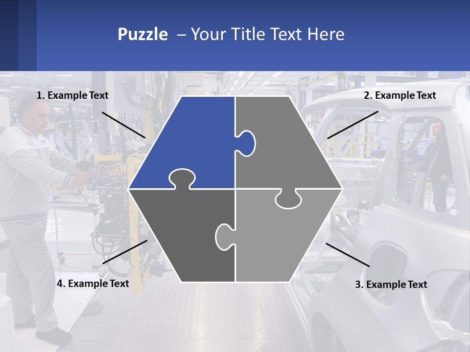 A Man Is Working On A Car In A Factory PowerPoint Template
