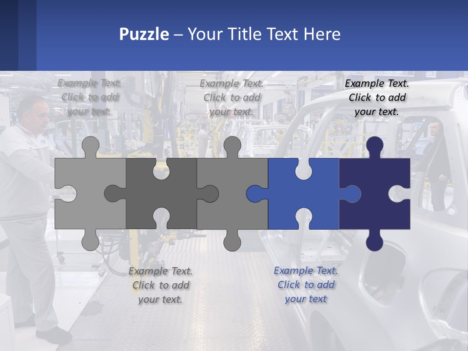 A Man Is Working On A Car In A Factory PowerPoint Template