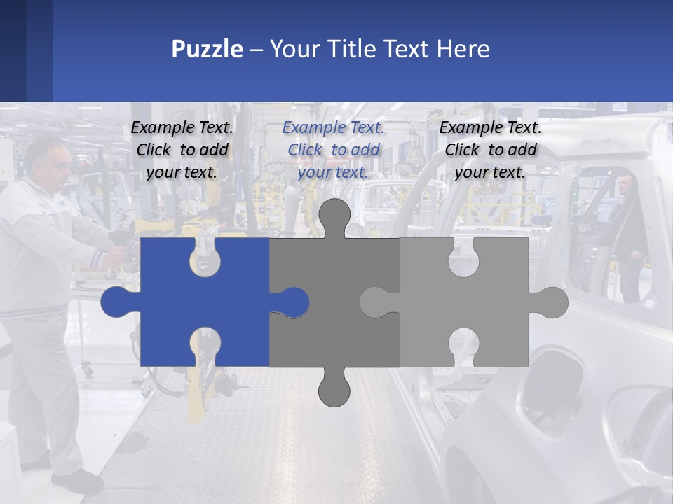 A Man Is Working On A Car In A Factory PowerPoint Template