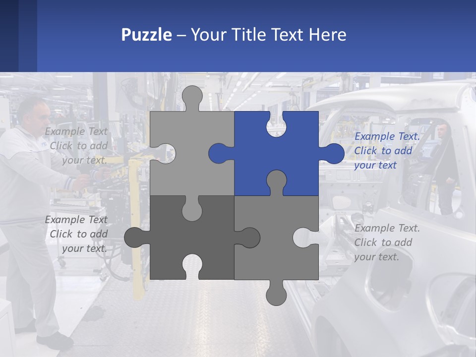 A Man Is Working On A Car In A Factory PowerPoint Template