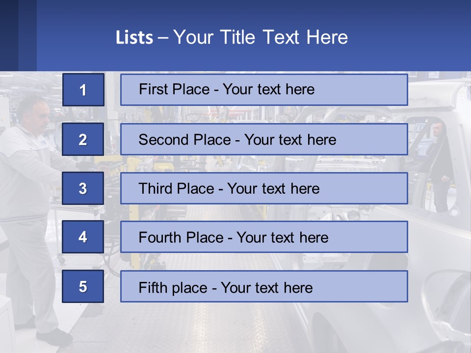 A Man Is Working On A Car In A Factory PowerPoint Template