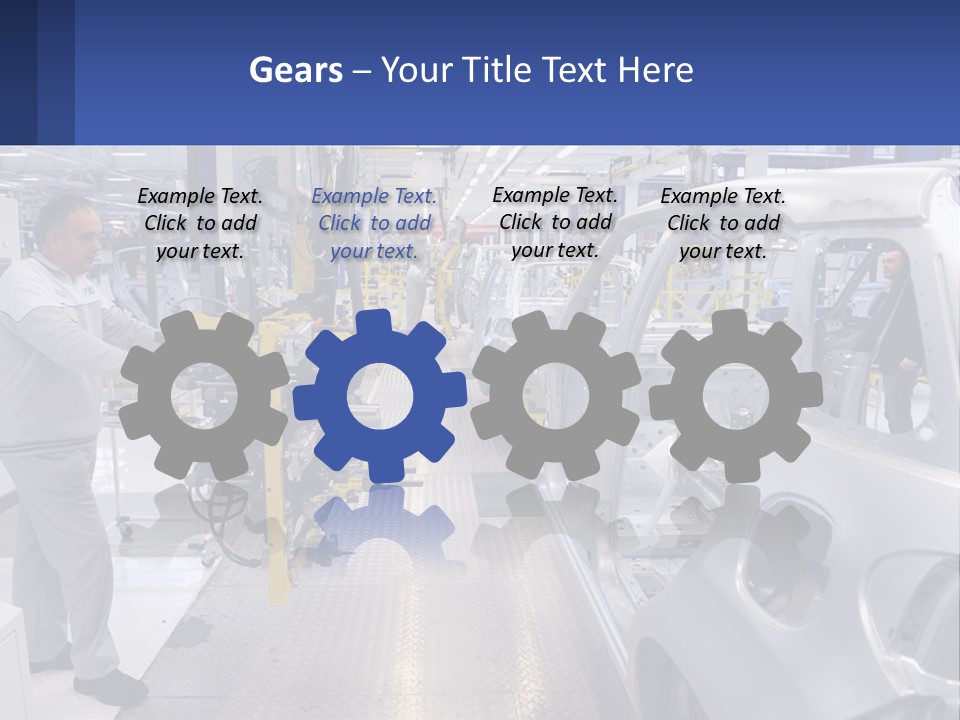 A Man Is Working On A Car In A Factory PowerPoint Template