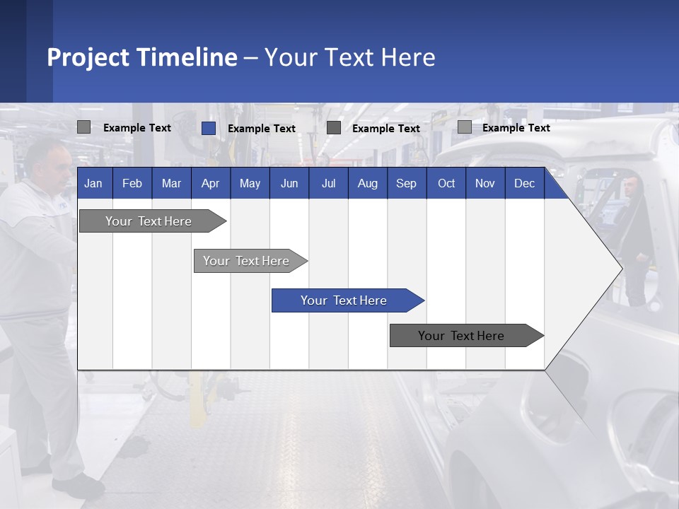 A Man Is Working On A Car In A Factory PowerPoint Template
