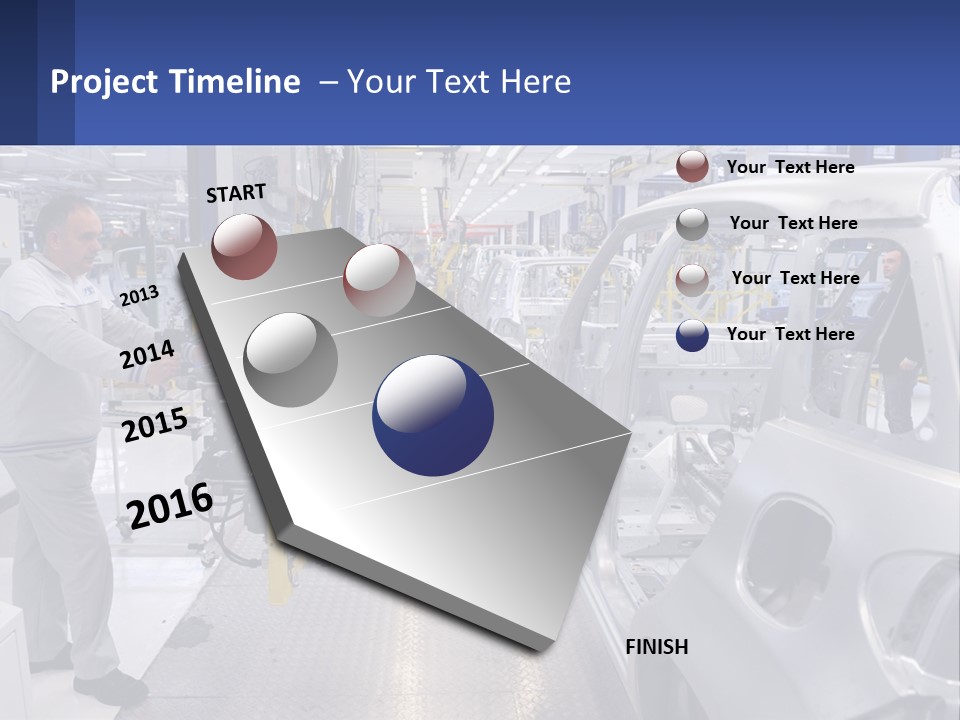 A Man Is Working On A Car In A Factory PowerPoint Template